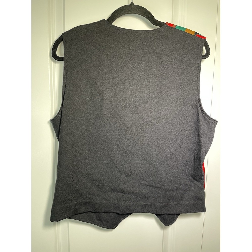 Vintage Eva 90s Streetwear Geometric Button Vest Size 14 Multicolor Made in USA - Picture 8 of 9
